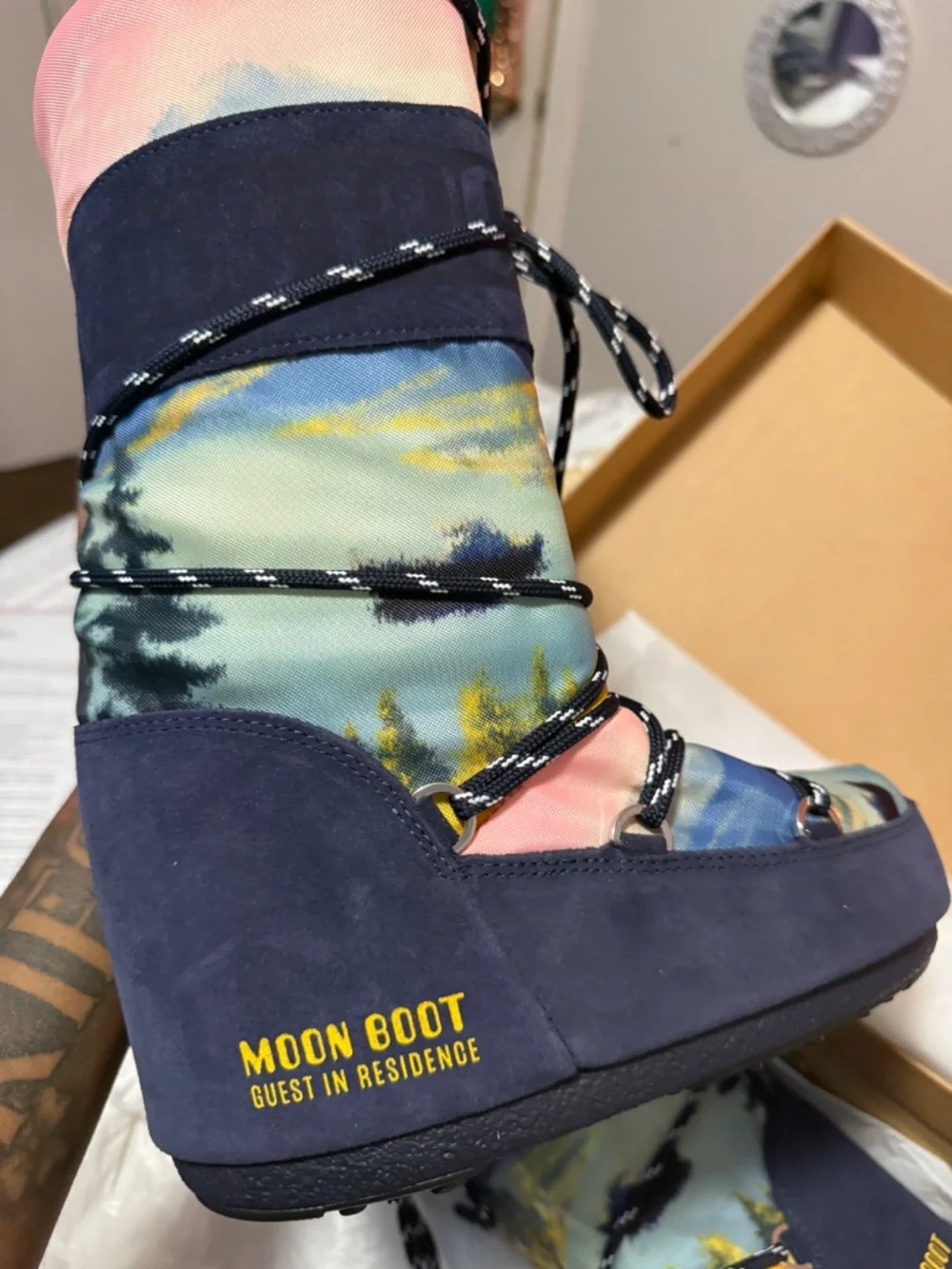 Moon Boot x Guest in Residence Icon Horse-Printed Knee-High Snow Boots